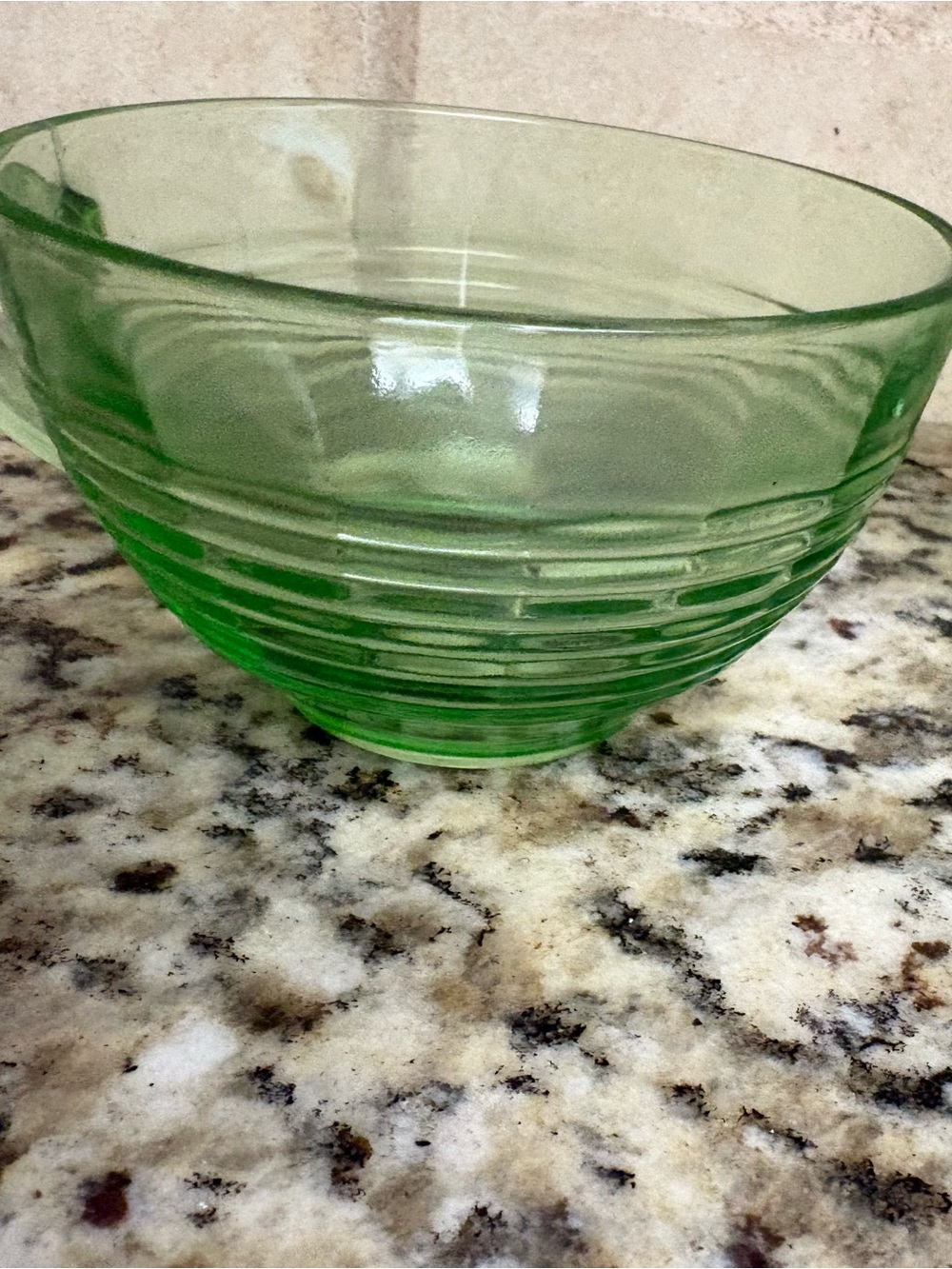 Green Glass Tea Cups - Classic Ribbed Design - Picture 4 of 5